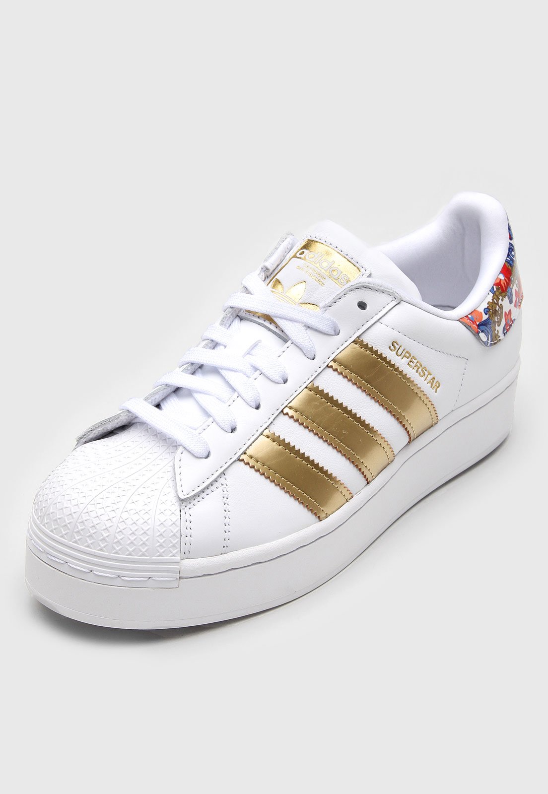 adidas superstar branco e dourado