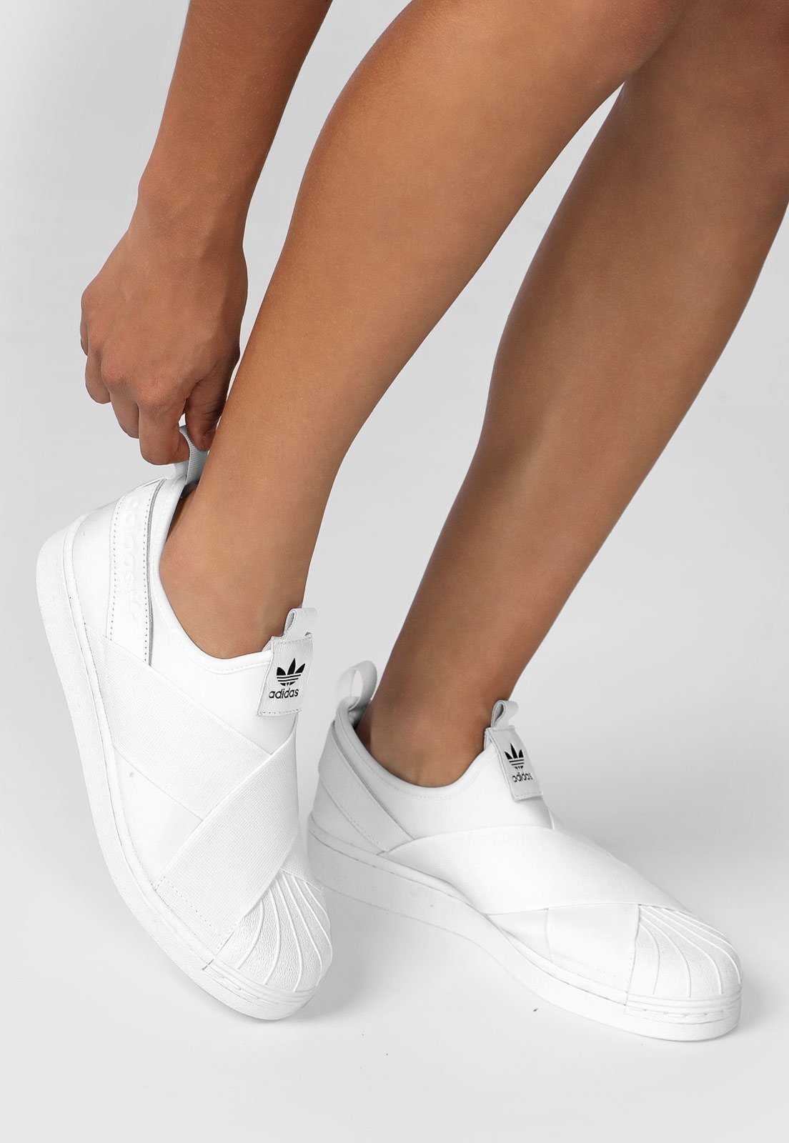 Tênis Slip On Super Star Branco/Branco - Vitorianna Sapataria Feminina