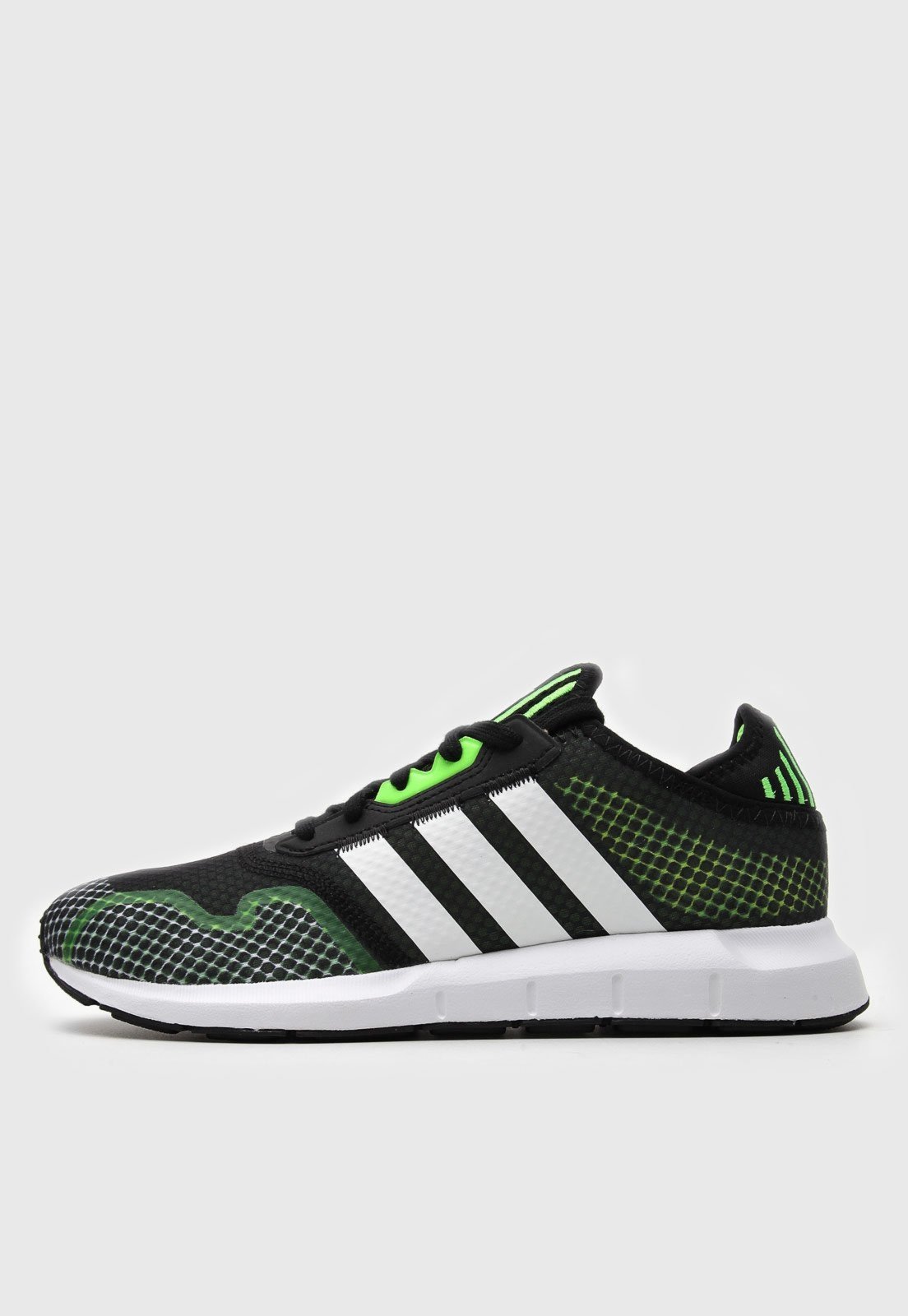 tenis adidas preto com verde