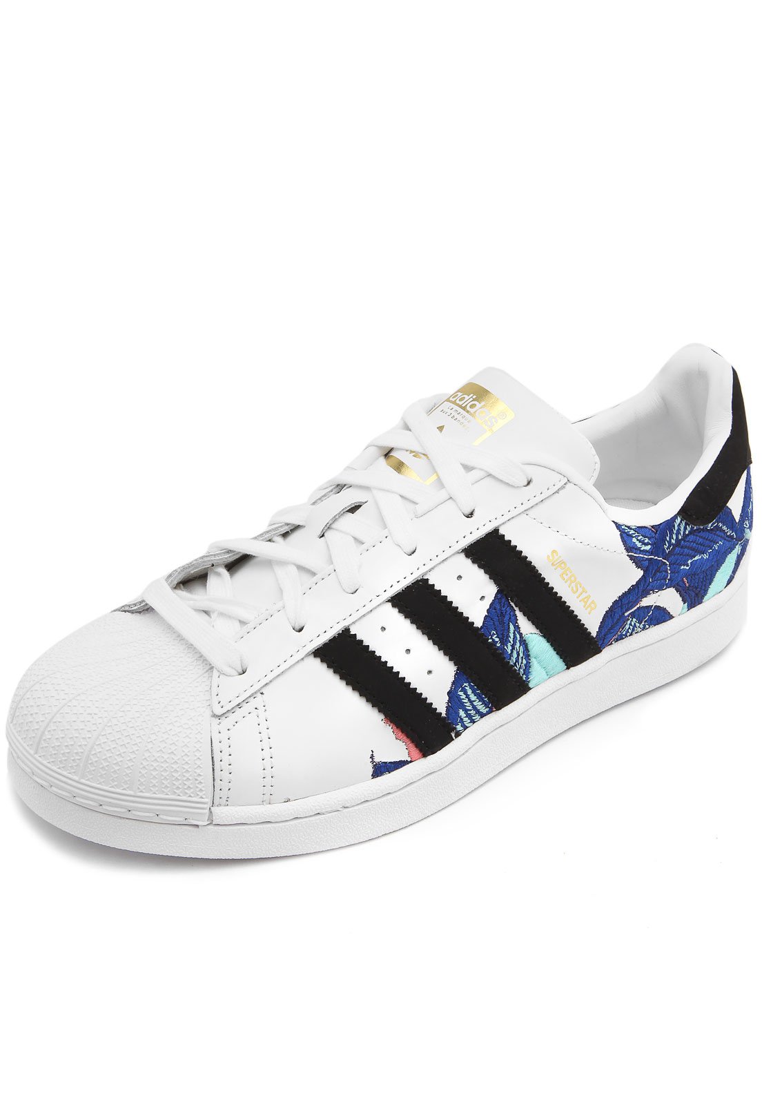 tênis couro adidas originals superstar w branco compre agora kanui