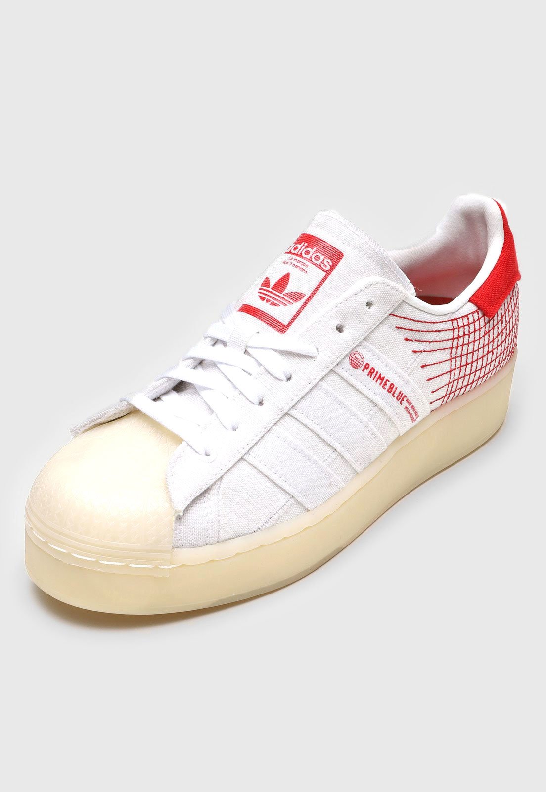 Adidas superstar white clearance red