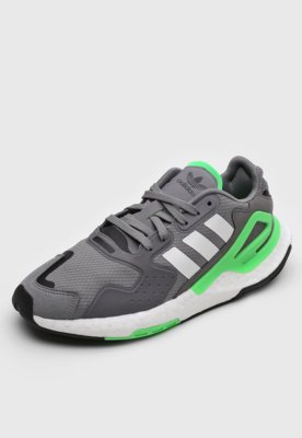 Tênis adidas Originals Day Jogger Cinza/Verde Menor preço em Tênis adidas Originals Day Jogger Cinza/Verde