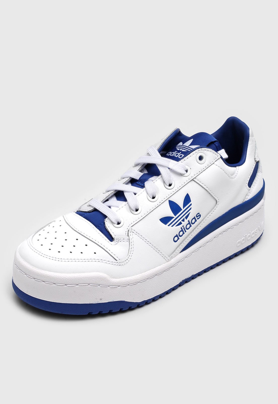 Tenis adidas azul sales e branco