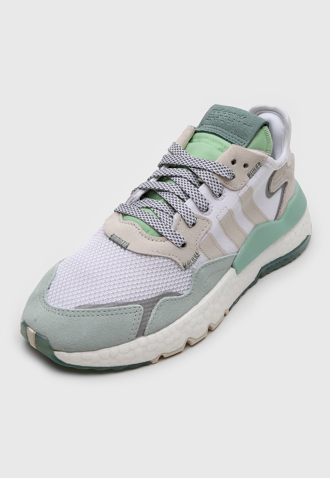 T nis adidas Originals Nite Jogger W Branco Verde Compre Agora