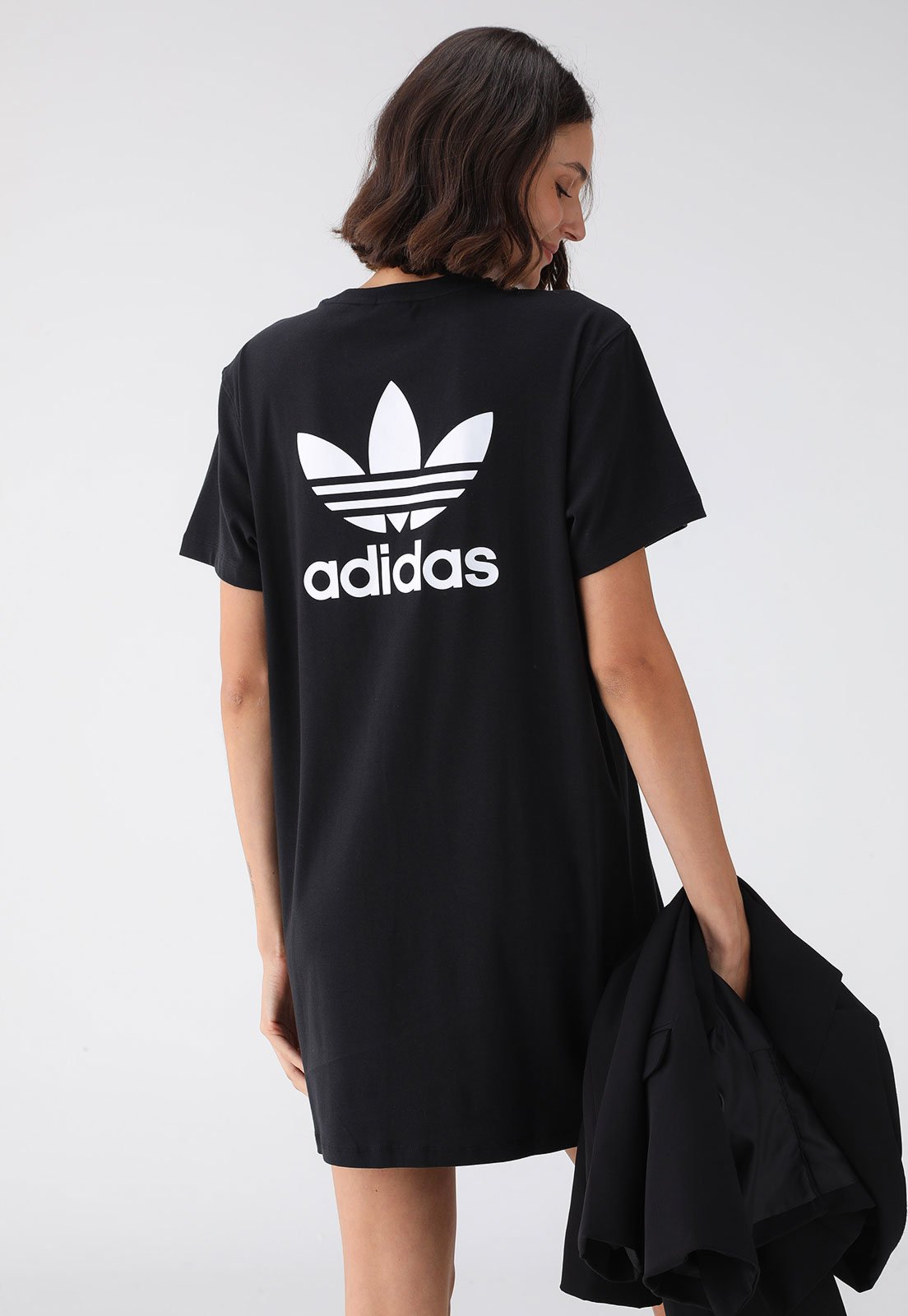 Vestido adidas Originals Curto Logo Preto