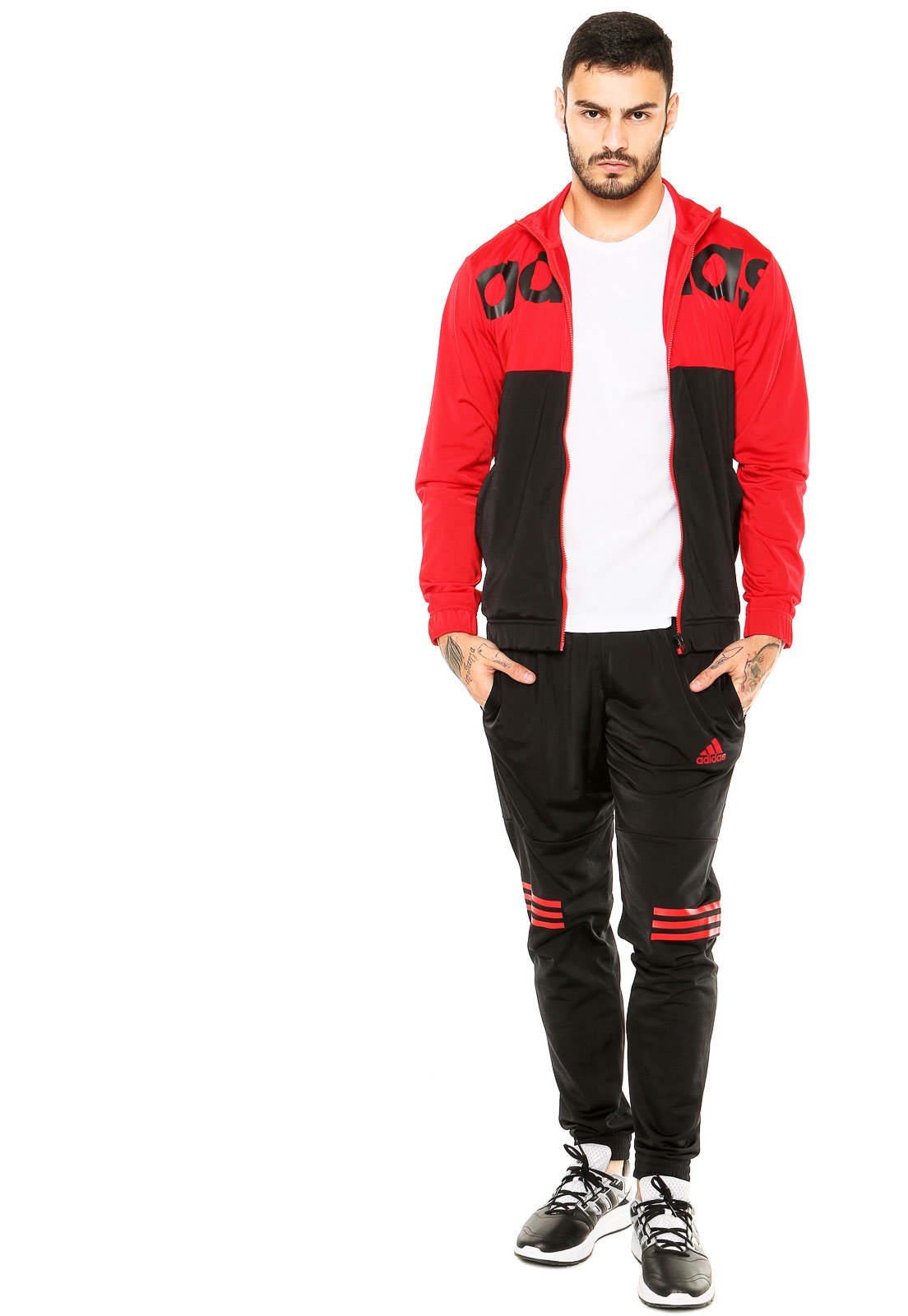 agasalho vermelho adidas