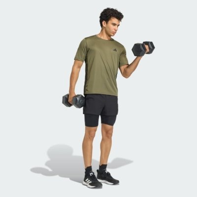 CAMISETA WORKOUT ESSENTIALS BASE TRÊS LISTRAS adidas Performance Verde