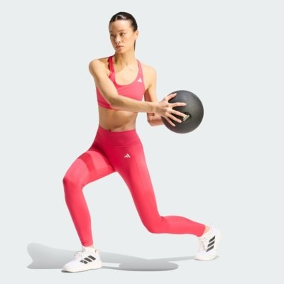 Calça legging longa Optimé Essentials Stash Pocket adidas Performance Rosa