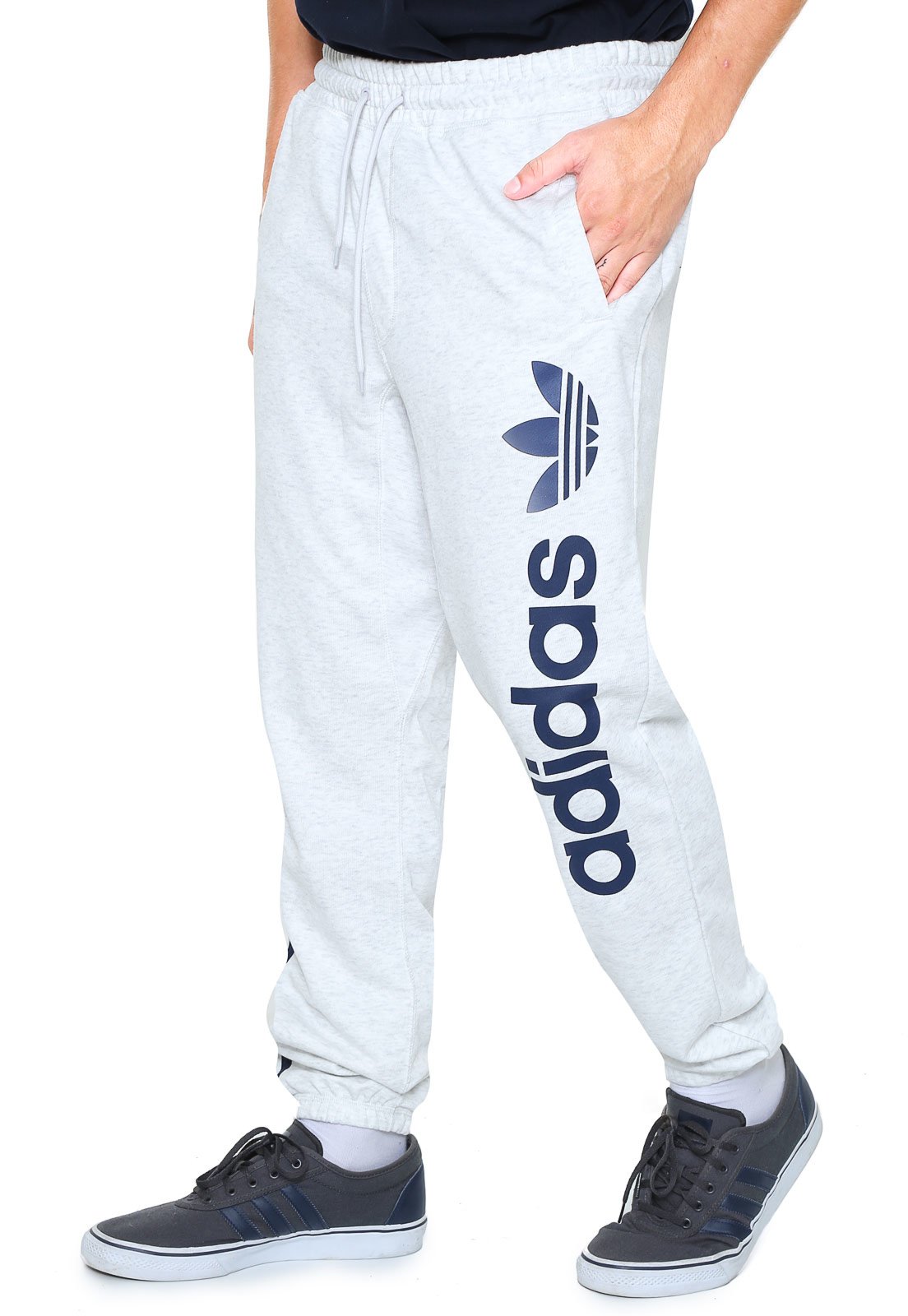 Calça moletom 2024 cinza adidas