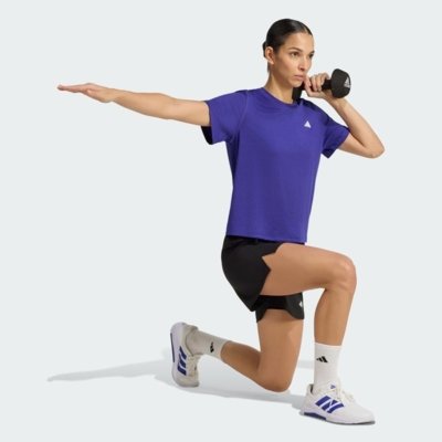 Camiseta Gola Careca Workout Essentials adidas Performance Roxo