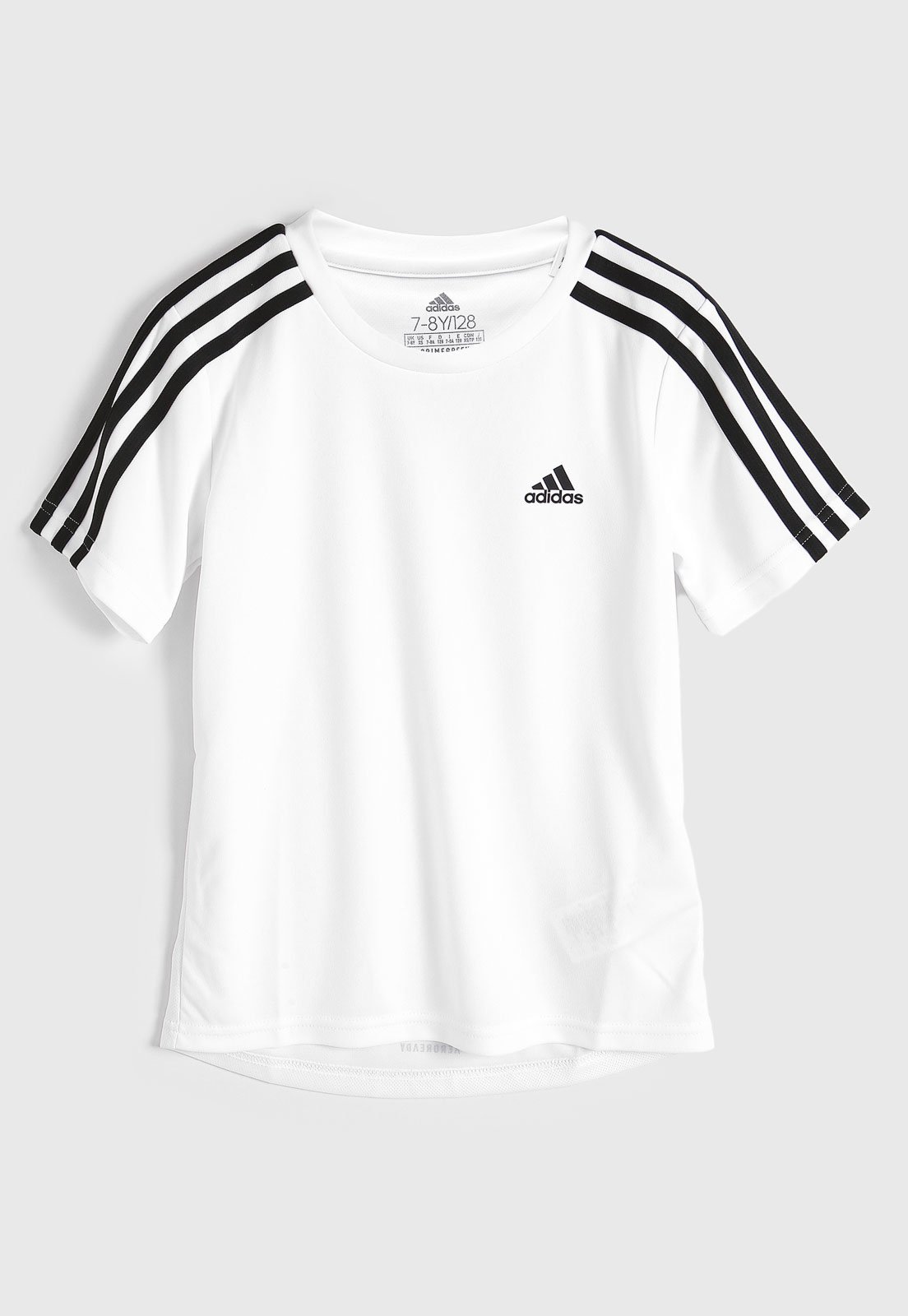 camiseta adidas preta com listra branca