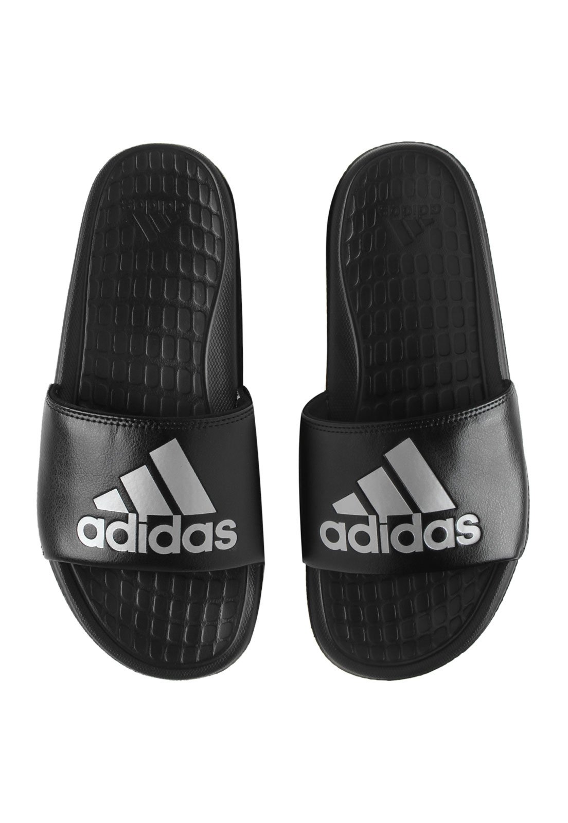 Chinelo Slide adidas Voloomix Preto Prata Compre Agora Dafiti