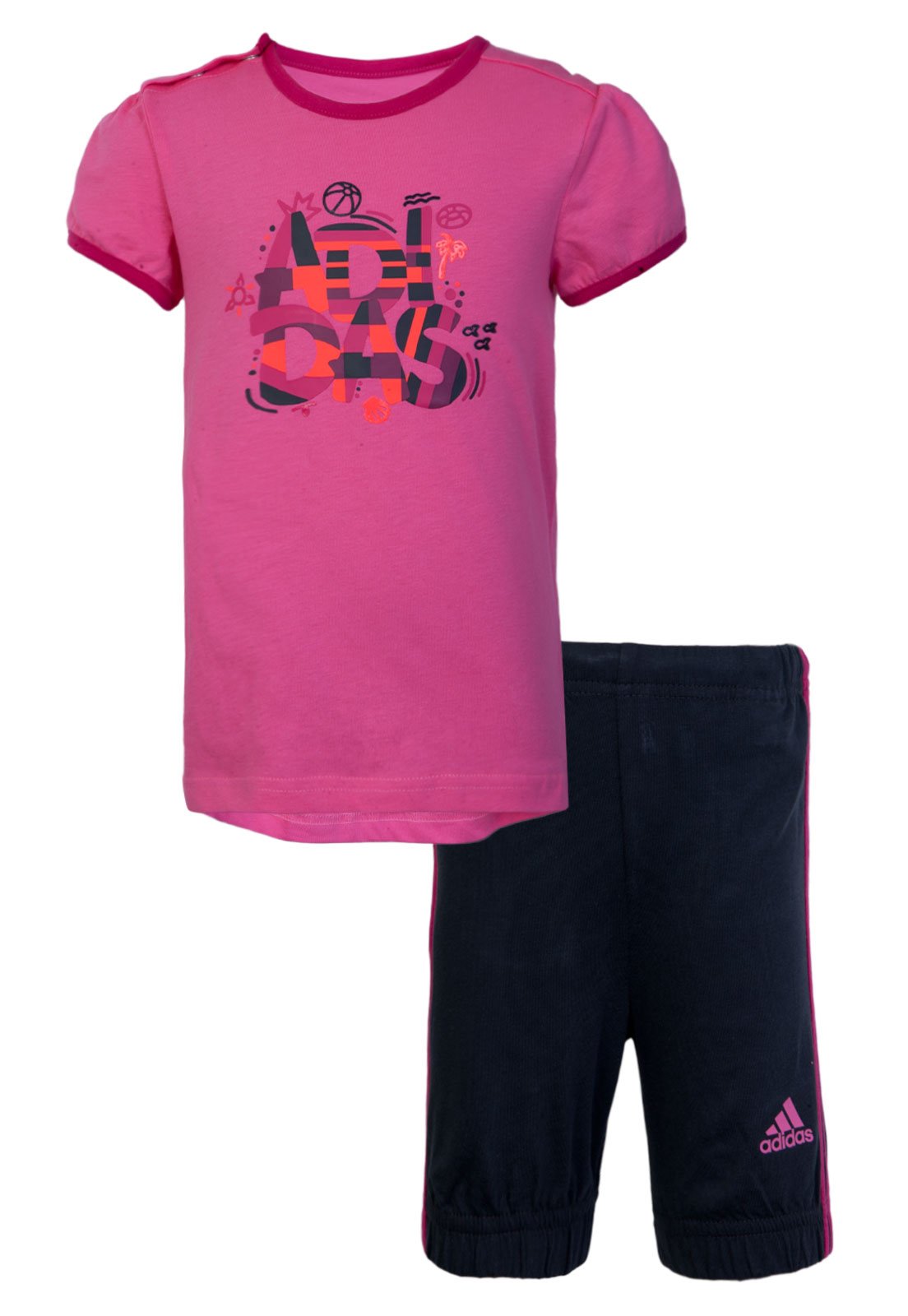 conjunto adidas rosa e cinza