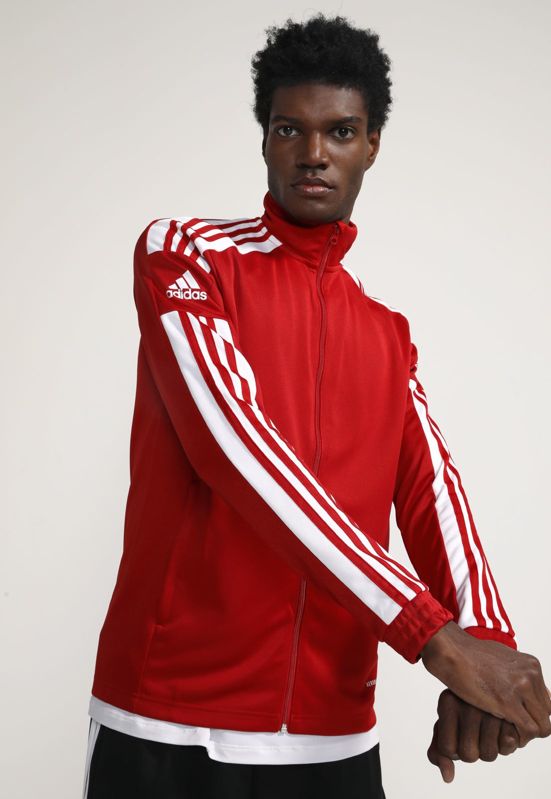 red adidas jacket outfit