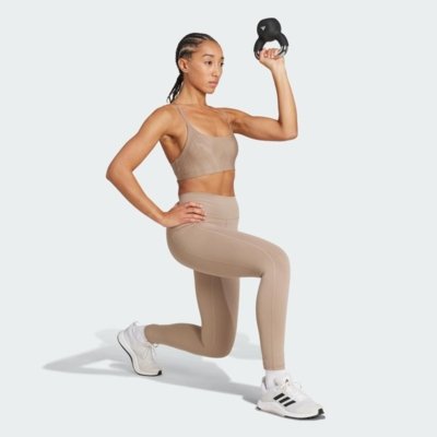 Legging 7/8 Optime Rib adidas Performance Marrom