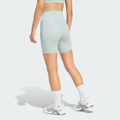 Legging Curta Optimé Essentials Stash Pocket 7-Inch adidas Performance Verde