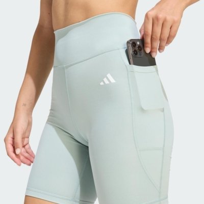 Legging Curta Optimé Essentials Stash Pocket 7-Inch adidas Performance Verde