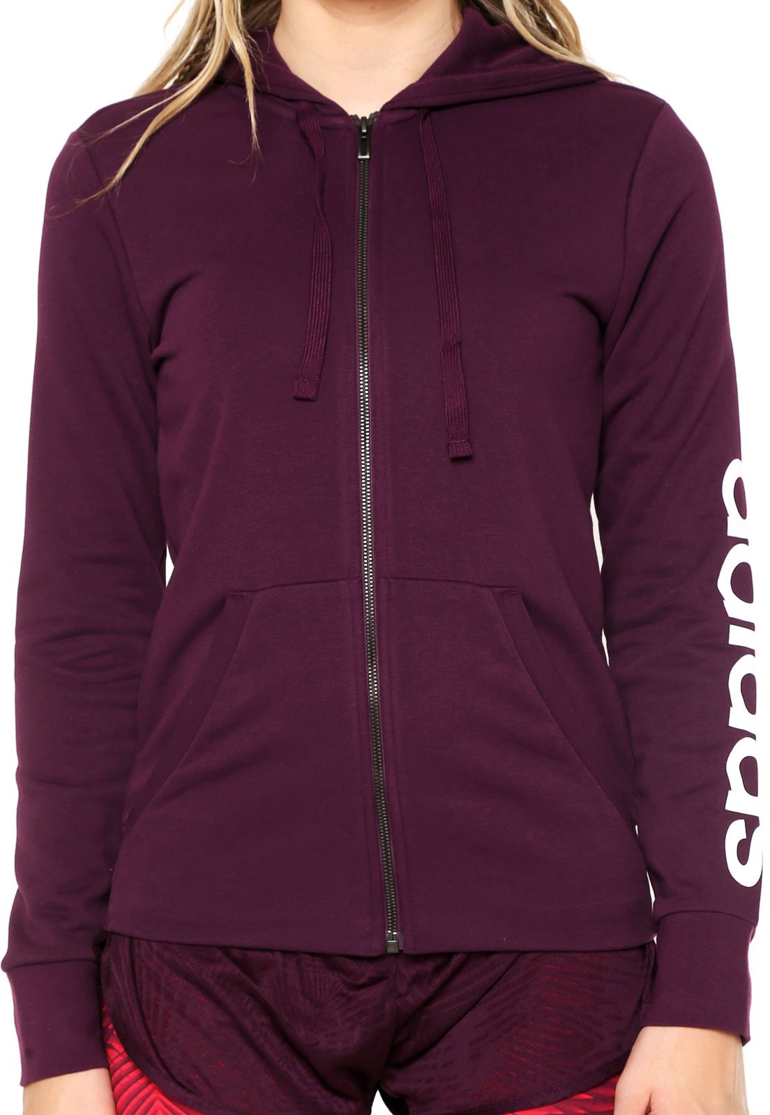 Moletom Aberto adidas Performance Ess Lin Roxo - Compre Agora | Dafiti ...