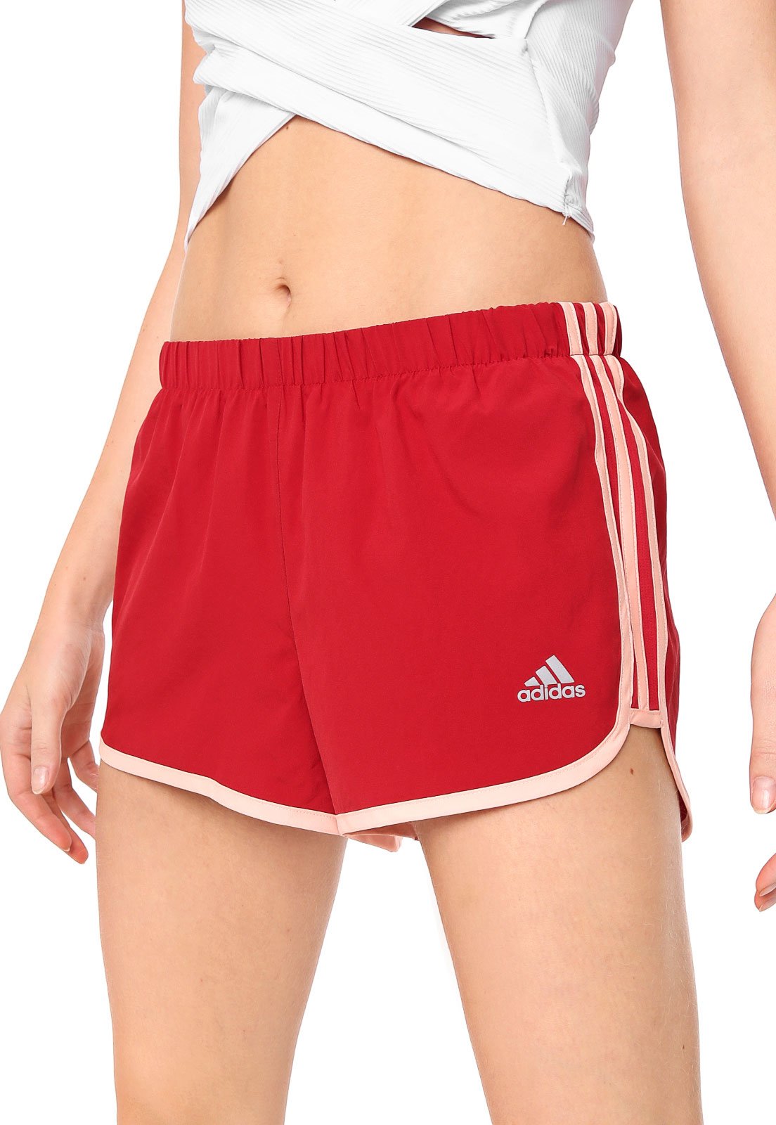 shorts adidas vermelho feminino