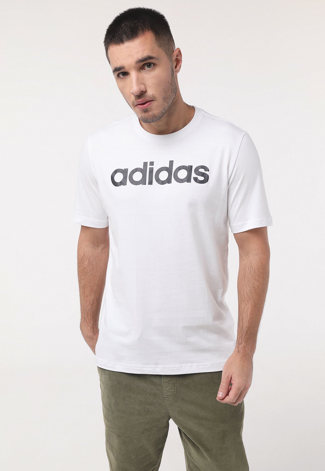 Camiseta adidas Sportswear Essentials Linear Embroidered Logo Branca -  Compre Agora