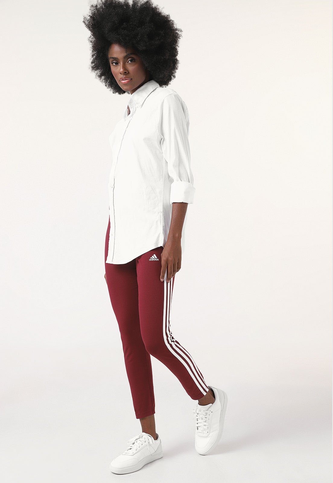 Legging adidas Sportswear Essentials 3-stripes Vinho - Compre