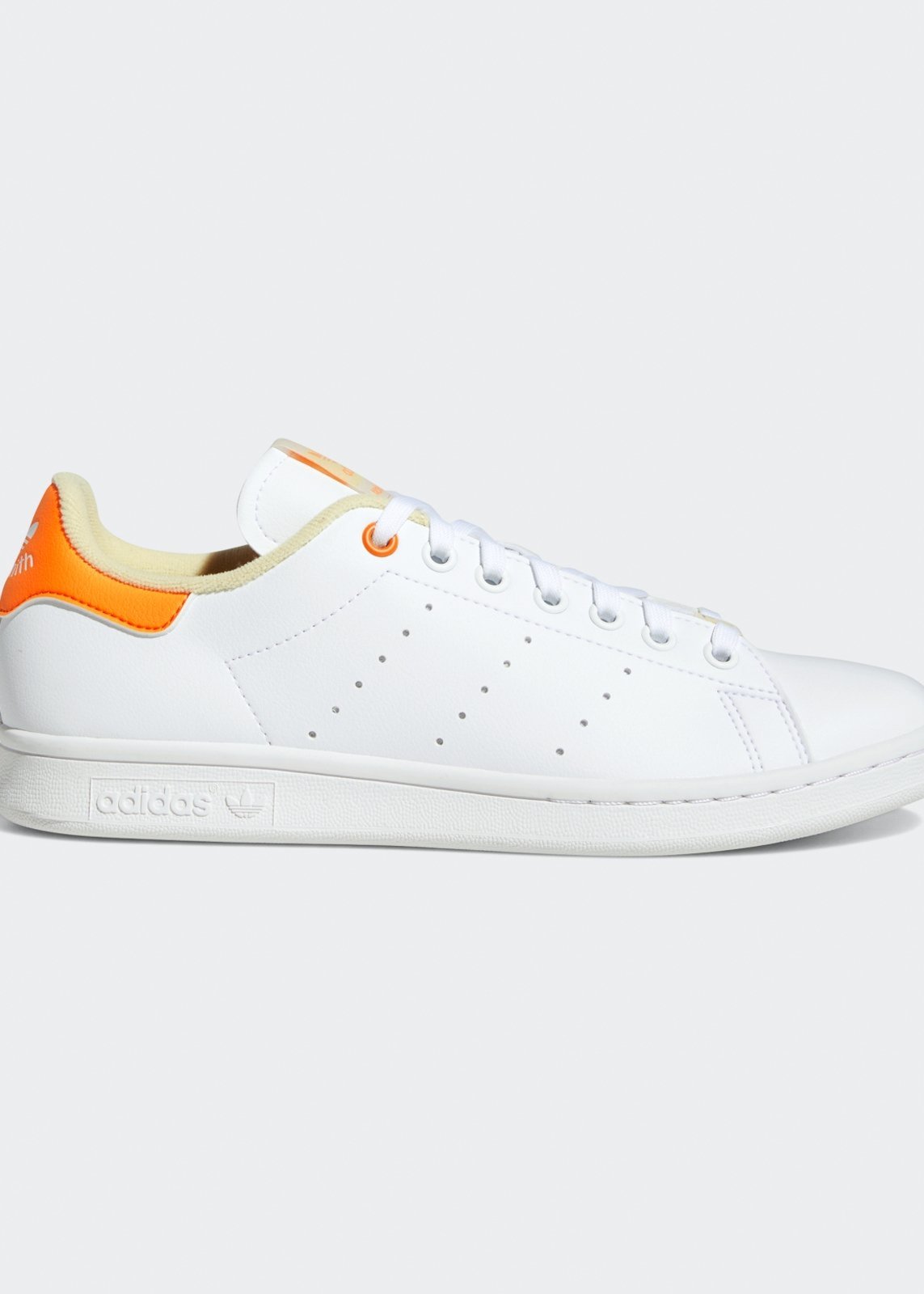 Tenis Adidas Stan smith her vegan branco laranja Faz a Boa