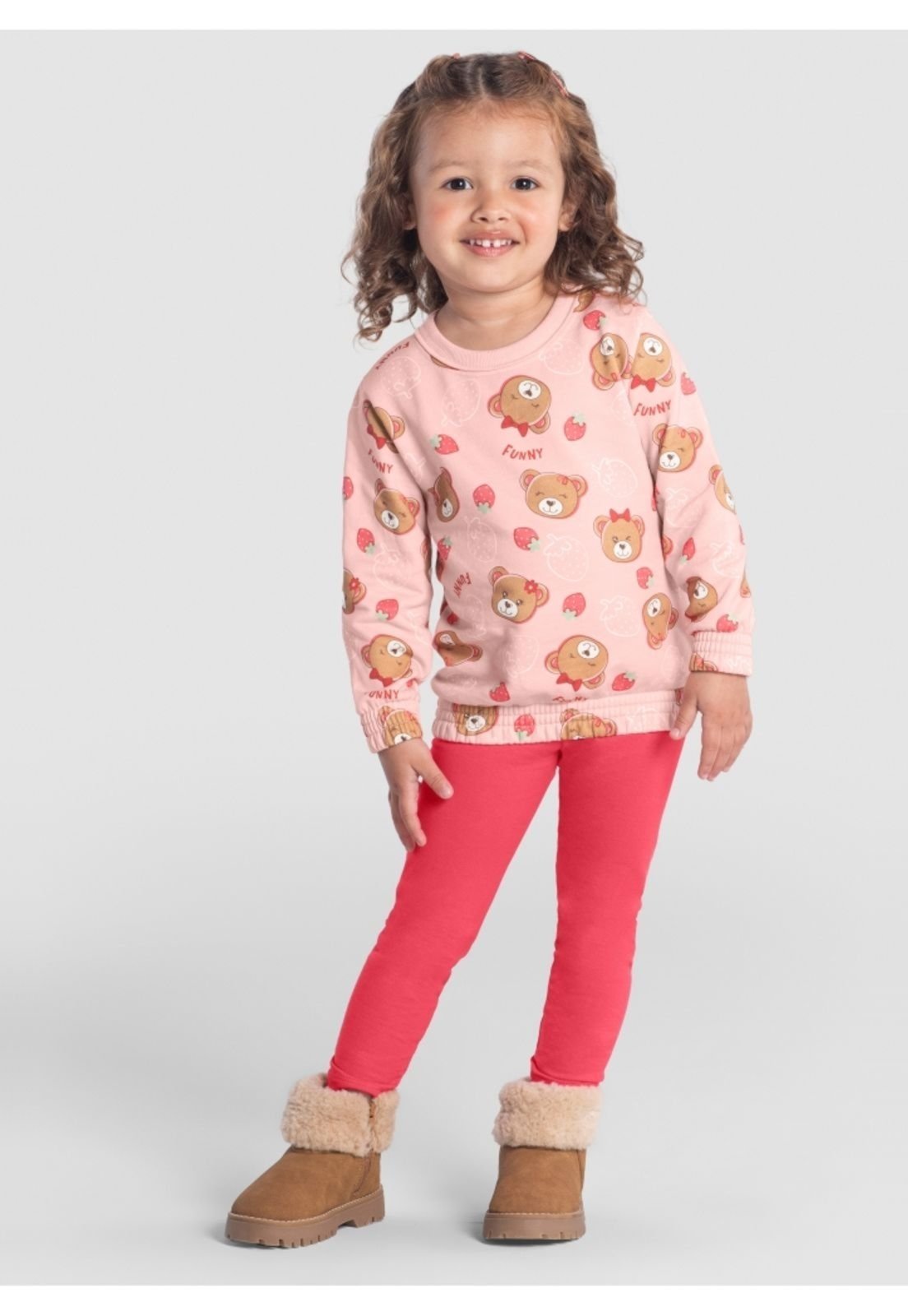 Conjunto Infantil Menina De Ursinho Brandili