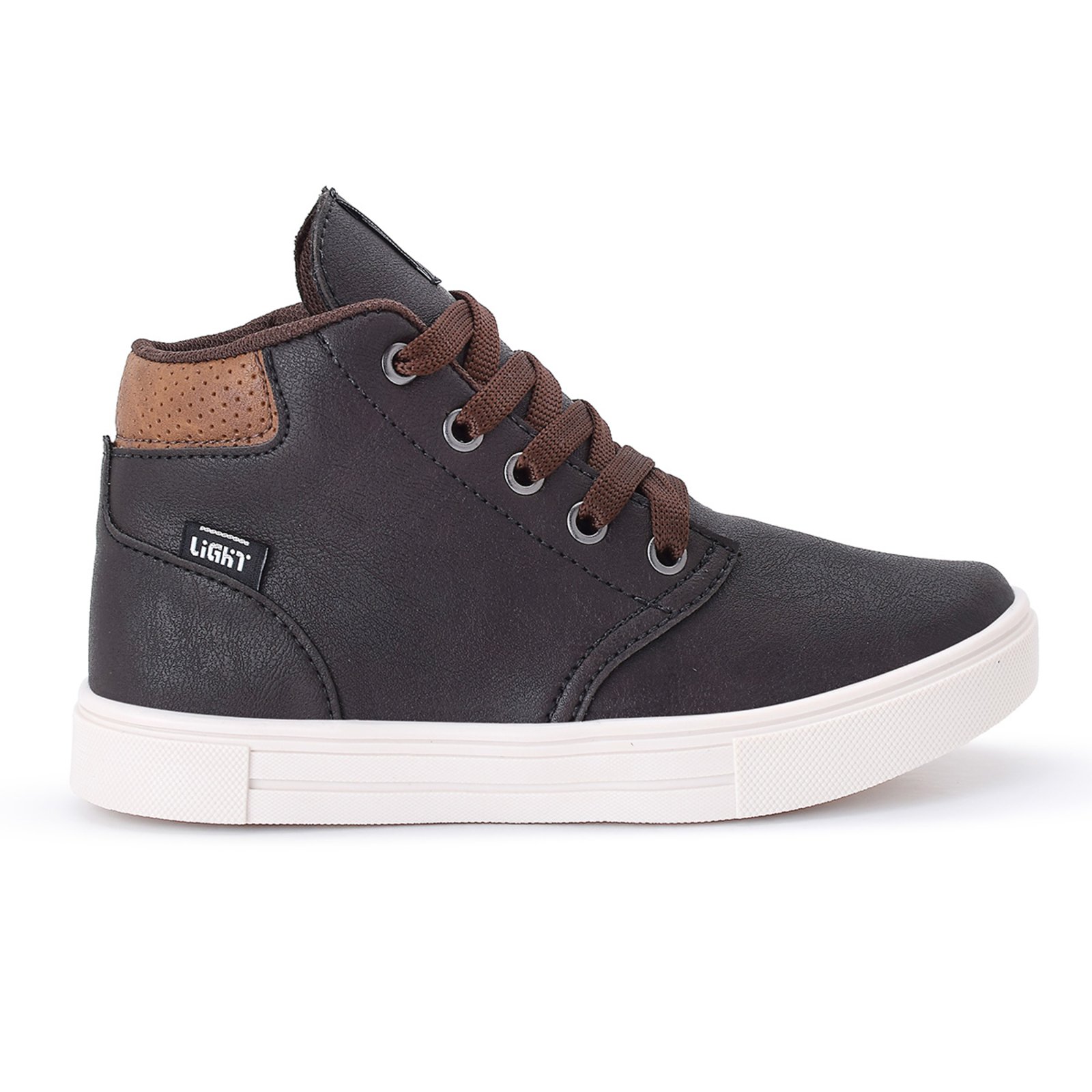 Tenis Botinha Infantil Meninos Casual Cano Alto Confortavel Café Tenis Botinha Infantil Meninos Casual Cano Alto Confortavel Café