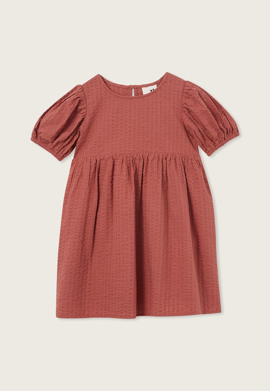 Vestido Infantil Cotton On Canelado Franzido Marrom Vestido Infantil Cotton On Canelado Franzido Marrom