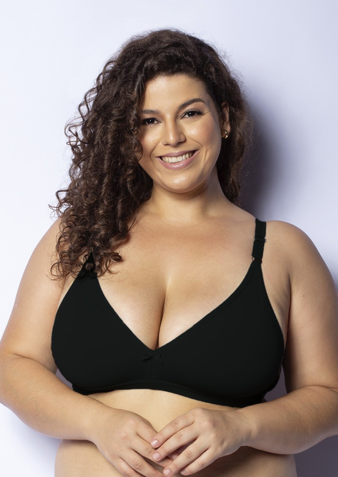 Sutiã Plus Size Gabi Lingerie Liso Reforçado Microfibra Básico Preto Sutiã Plus Size Gabi Lingerie Liso Reforçado Microfibra Básico Preto