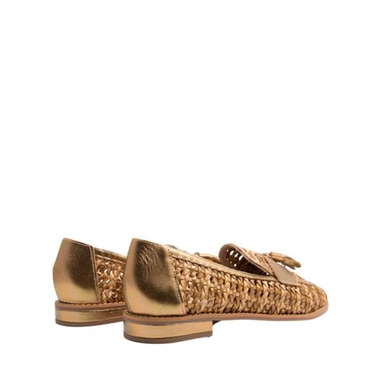 Mocassim Maithe Couro Dourado  Maithe Marrom - Marca Maithe