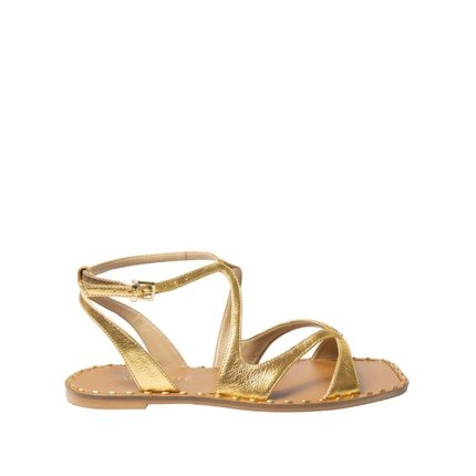 Sandalia Maithe Dourada Couro  Maithe Bronze - Marca Maithe