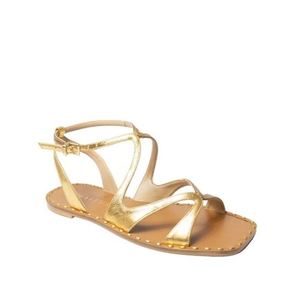 Sandalia Maithe Dourada Couro  Maithe Bronze - Marca Maithe