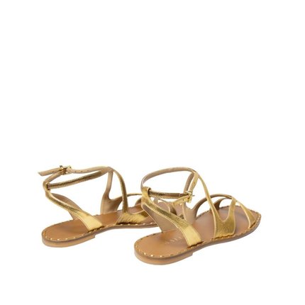 Sandalia Maithe Dourada Couro  Maithe Bronze - Marca Maithe