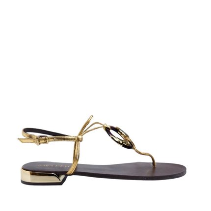Sandalia Maithe Tiras Finas Douradas  Maithe Dourado - Marca Maithe