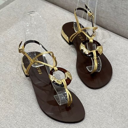 Sandalia Maithe Tiras Finas Douradas  Maithe Dourado - Marca Maithe