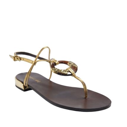 Sandalia Maithe Tiras Finas Douradas  Maithe Dourado - Marca Maithe