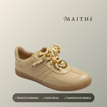 Tenis Maithe Bege Laço Decorativo  Maithe Bege - Marca Maithe