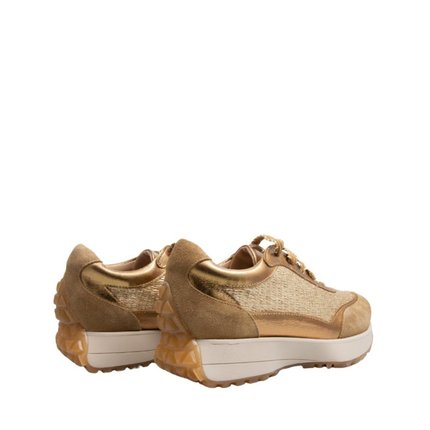 Tenis Maithe Camurça Dourado  Maithe Bronze - Marca Maithe
