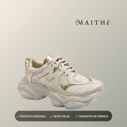 Tenis Maithe Couro Off White  Maithe Bege - Marca Maithe