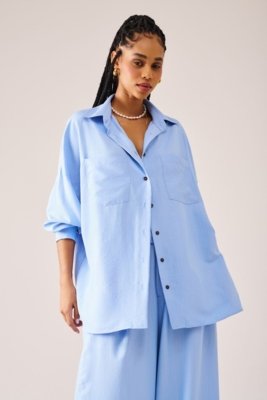 Camisa Risca De Giz Azul Suntime