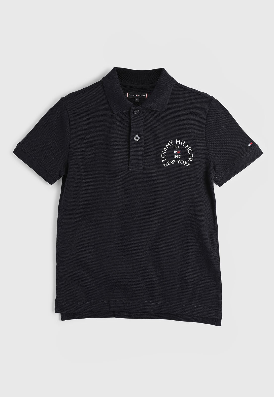 Camisa Polo Tommy Hilfiger Kids Logo Preta