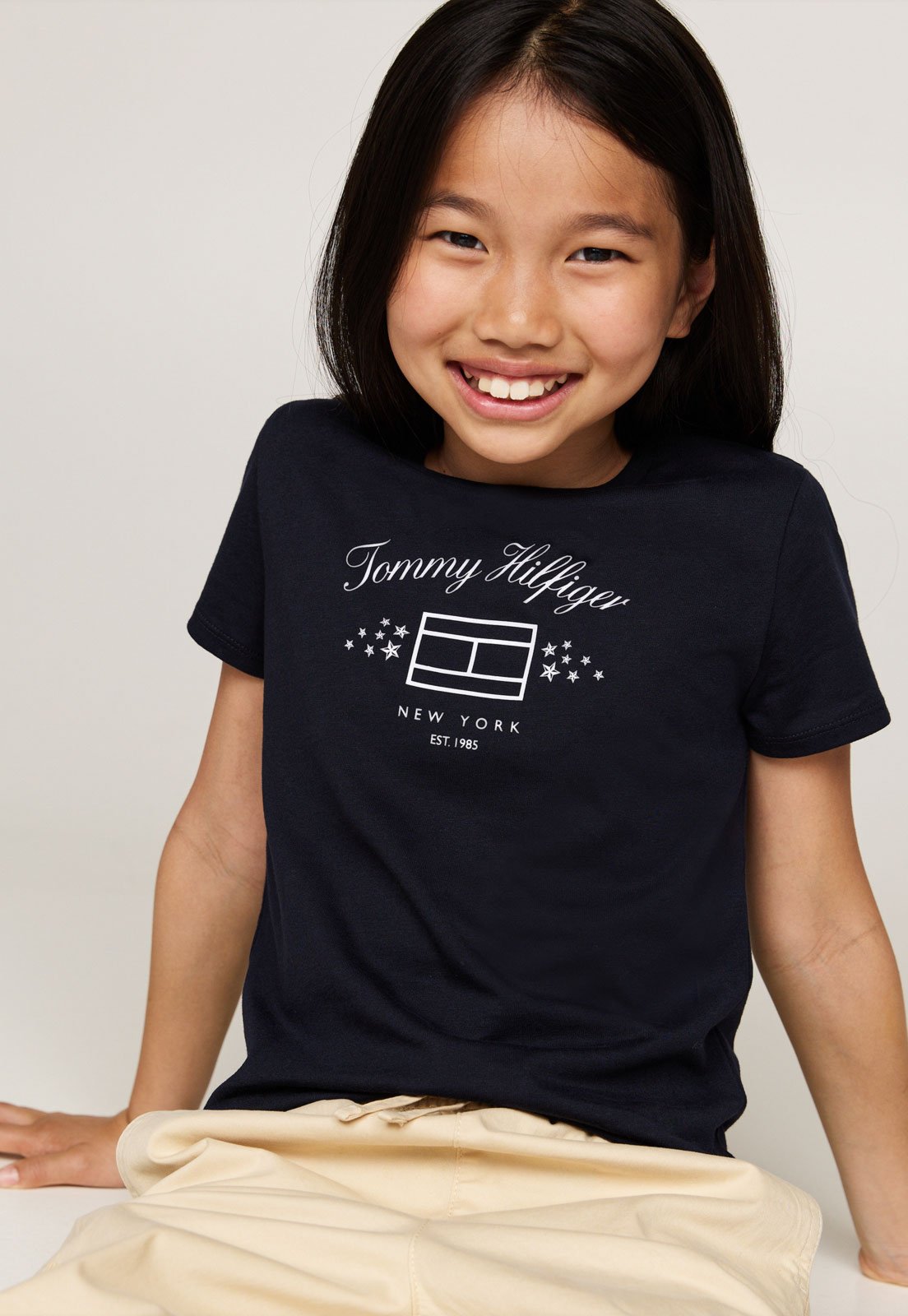 Camiseta Tommy Hilfiger Kids Logo Azul-Marinho